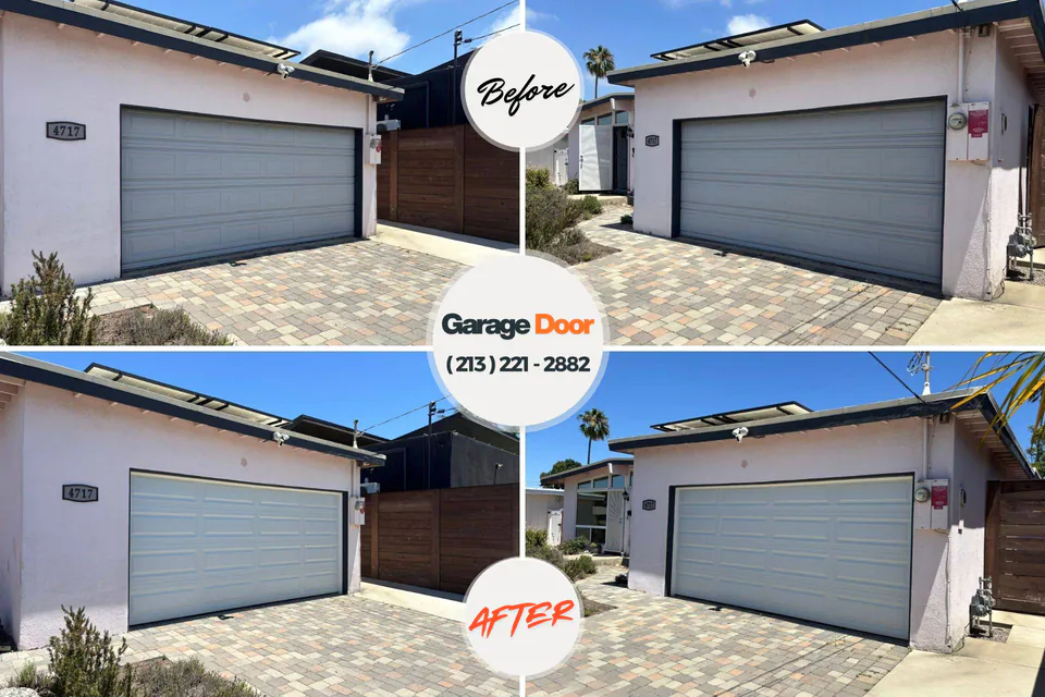Before and after: garage door repair Lamoni, IA
